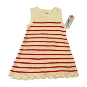 Cat & Jack Striped Knit‎ Dress in Red and Cream